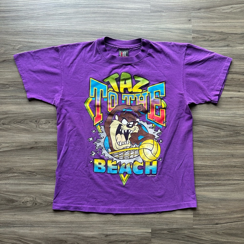 Vintage 1993 Taz To The Beach Looney Tunes Tee - Picture 2 of 6